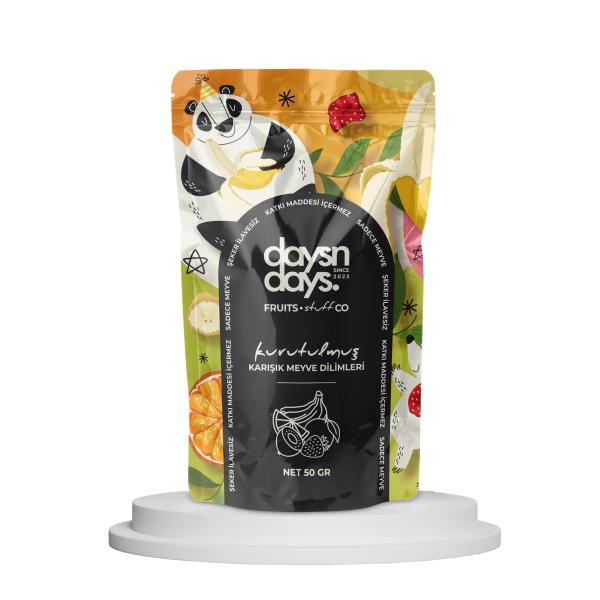 Kurutulmuş Karışık Meyve Dilimleri (Çilek, Kivi, Muz, Portakal) (50 gr)